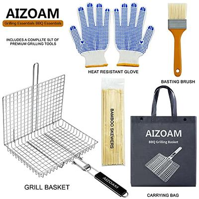 SHIZZO Shallow Grill Basket Set, Grilling Accessories Barbecue BBQ,  Stainless Steel Folding Portable Outdoor Camping Rack for Fish, Shrimp,  Vegetables, Cooking Accessories, Gift for Family, Freinds - Yahoo Shopping