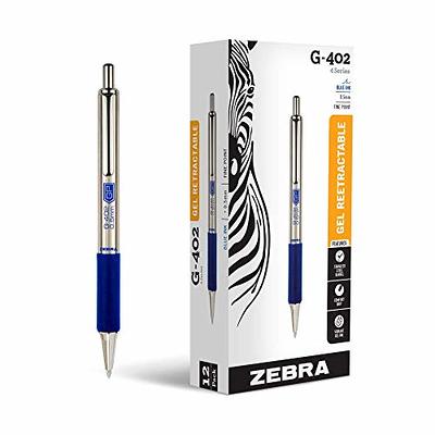 Zebra Pen, Durable Stainless Steel, 3 Series, Gel Retractable, Black Ink - 2 pen