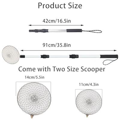 Deapeick Scalable Winter Ice Fishing Skimmer Scoop Telecscopic Adjustable  Ice Fishing Scooper with Long Handle with 2 Skimmer Scoop L and S Ice  Fishing Gear for Scooping Out Ice (Rose Gold) 