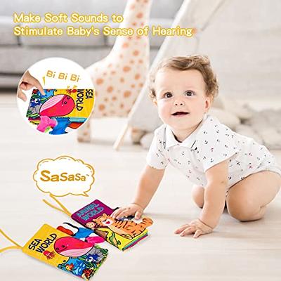  beiens Baby Books Toys, Touch and Feel Crinkle Cloth Book for  Infant Baby 0-3-6-12-18 Months, Early Development Interactive Stroller Soft  Toys, Shower Gifts Christmas Stocking Stuffers for Boys Girls : Toys