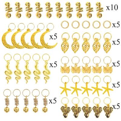 50Pcs Hair Jewelry For Women Braid, Dreadlock Accessory Metal Gold