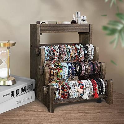 LadyRosian 4 Tier Wooden Bracelet Holder, Bangle Watch Necklace Display  Storage Jewelry Holder Stand Display Organizer (Box,Brown) - Yahoo Shopping