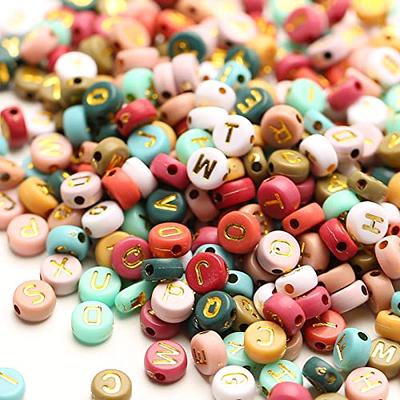 Gold Silver Square Letter Colours Beads Acrylic Number letter Beads Square  Spacer Beads For Jewelry Making DIY Necklace Bracelet