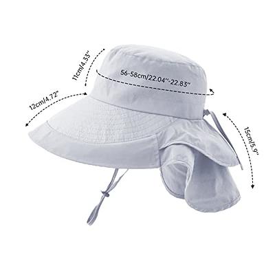 Men /Women Sun Protection Hat Neck Flap Cap Wide Brim Fishing Bucket Hat  Large