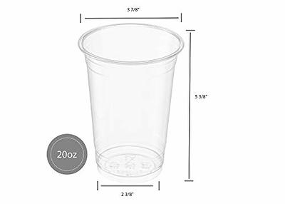 [50 Pack] 32 oz Clear Plastic Cups with Flat Lids, Disposable Iced Coffee  Cups, BPA Free Premium Crystal Smoothie Cup for Party, Lemonade Stand, Cold