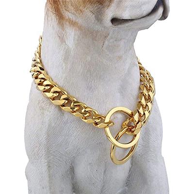 MY DOG CHAIN 18K Gold Color Cuban 32mm Width Dog Chain Collar