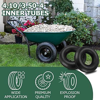  4.10/3.50-4 Heavy Duty Replacement Inner Tube with TR-87 Bent  Valve Stem (2-Pack) - for Wheelbarrows, Mowers, Hand Trucks and More 3.50-4  Tire : Automotive