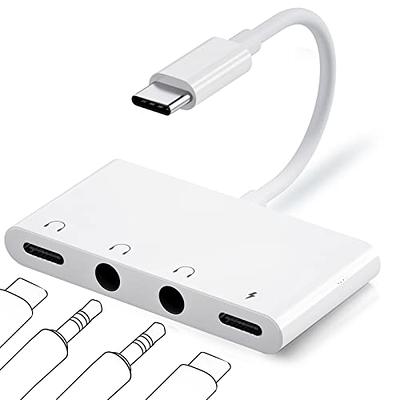 USB C Hub Multiport Adapter for MacBook iPhone 15 Pro Max,5-in-1 Type C  Splitter to 3.5mm Aux Audio Headphone Converter USB 3.0 Ports Data Dongle