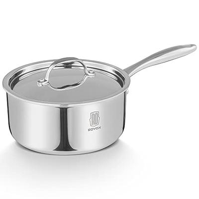 RD ROYDX Stainless Steel Sauce Pan with Lid, 3 Quart Small