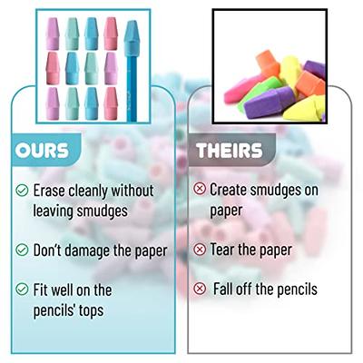 Pencil Top Erasers, Eraser Caps Assorted Colors Pencil Eraser Toppers for  Kids Student Writing Painting Correction Supplies(10pcs)