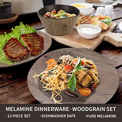 16pc Melamine Dinner Set Colourful Crockery Camping Caravan Motorhome  Tableware