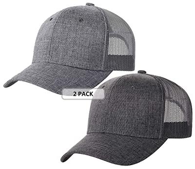 TSSGBL 2 Pack Snapback Mesh Trucker Hat Plain Trendy Ball Caps for