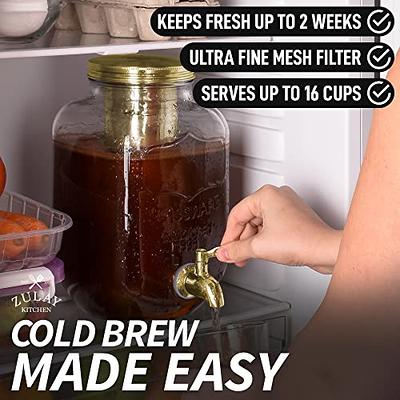 1 Gallon Cold Brew Coffee Maker With EXTRA-THICK Glass Carafe