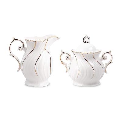Ceramic Cream Jugs Porcelain Creamer with Handle with Lid Mini Creamer  Pitcher