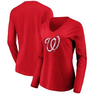 New Era Women's Red Washington Nationals Raglan V-Neck T-shirt - Macy's