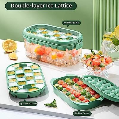  Ice Cube Trays and Ice Cube Storage Container Set With