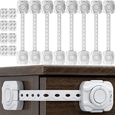 2 Pack Refrigerator Door Locks Double Button Adhesive Fridge Lock with  Keys, Fil