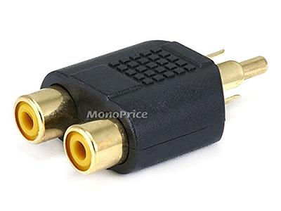 Monoprice 1/4in (6.35mm) TRS Stereo Plug to 2x 1/4in (6.35mm) TRS Stereo Jack  Splitter Adapter, Gold Plated 