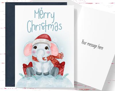 Watercolor Christmas Forest Card