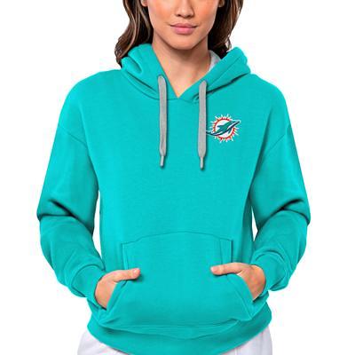 Men's Antigua White Miami Dolphins Victory Pullover Sweatshirt