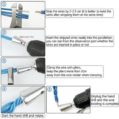 Cable Connector, Wire Twisting Tool, Wire Stripper and Twister for Use with  Power Drill Drivers, Wire Terminals Power Tool Accessories Simultaneously  Stripping and Twist Wire Cable