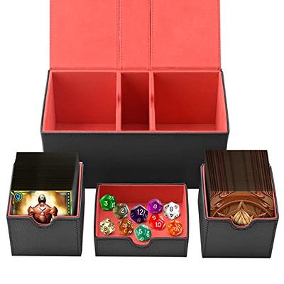 UAONO MTG Card Deck Box with Dice Rolling Tray, TCG Double Deck Box with 3  Trays