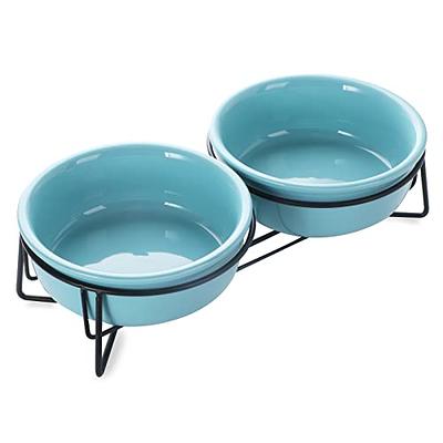 FOREYY Elevated Cat Bowls with Mat,Raised Cat Feeding Food Water Bowl with  2 Ceramic Bowls, 2 Stainless Steel Bowls and Metal Stand,Porcelain Pet  Dishes for Cats and Small Dogs,16 Ounces(Green) - Yahoo