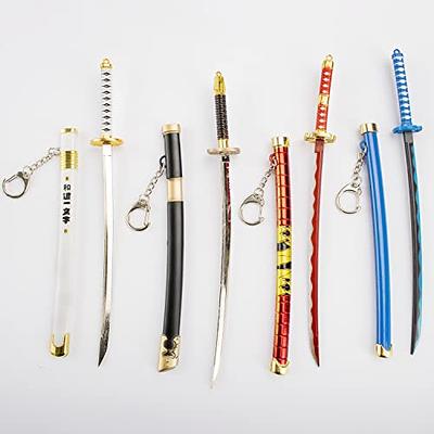Simple polymer 4 Pcs Japanese Sword Keychains Small Pirate Knife