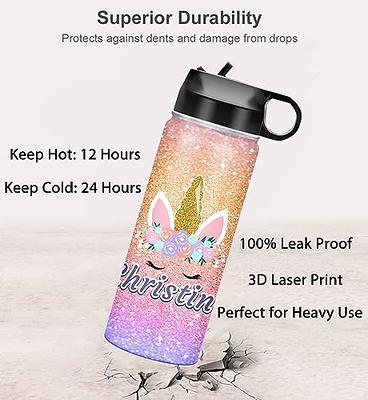 Personalized Photo Water Bottles for Kids Boy Girl, Custom Text Stainless  Steel Insulated Water Bottle with Lid, Customized Men Women Sports Water