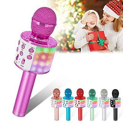  BONAOK Wireless Bluetooth Karaoke Microphone, 3-in-1 Portable  Handheld Mic Speaker for All Smartphones,Gifts for Girls Kids Adults All  Age Q37(Rose Gold) : Musical Instruments