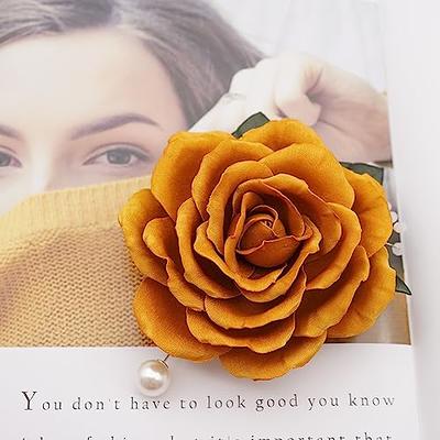 Art Rose Fabric Flower Brooch Pin Full Nice Box – Flower Pins Brooch  Handmade Gift for Her, for Mother, Wedding Anniversary, Gift for Mom (CREAM)