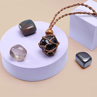 Clearance! Crystal Stone Holder Necklace, Adjustable Length Crystal Pendant  Necklace, Adjustable Necklace Cord Crystal Holder Necklace for Women Men 