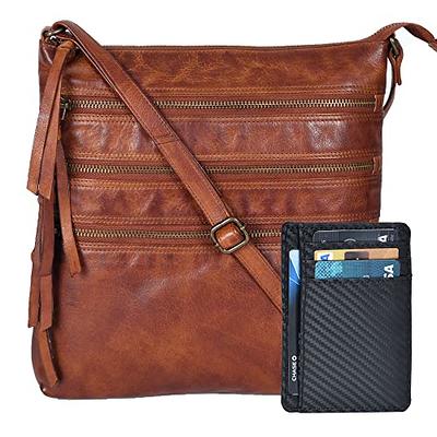 Real Leather Crossbody Bags for Women - Slim Wallet & Cross Over