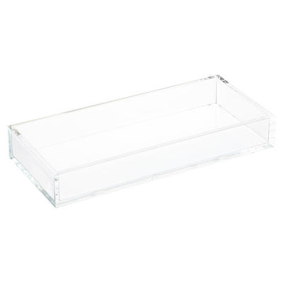 Clear Acrylic Serving Tray with Gold Handle, Spill Proof Clear Acrylic Trays Plastic Serving Tray