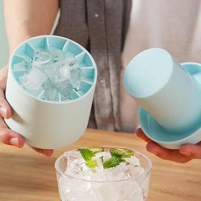 Silicone Ice Cube Maker Cup,Cylinder Silicone Ice Cube Mold,Decompress Ice  Lattice,BPA-Free Ice Trays for Freezer Cocktail, Coffee, Whiskey, Juice