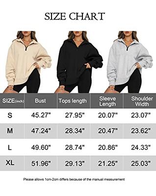 Womens Oversized Half Zip Pullover Long Sleeve Sweatshirt Quarter