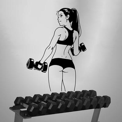 Sport, working out and bodybuilding concept with girly workout