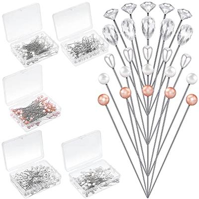 200pcs Sewing Pins Flat Head Straight Pins with Butterfly and