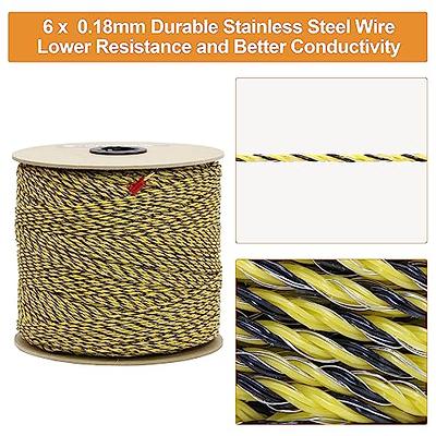 HENGTONG Electric Fence Poly Wire 1640ft 500m, 6 x 0.18mm Stainless Steel  Conductors, Portable Electric Fence Polywire for Livestock, Yellow and  Black Fence Wire - Yahoo Shopping