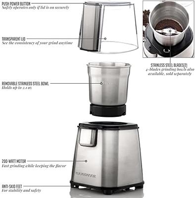 Multipurpose Electric Coffee Bean Grinder with 2 Removable Cups