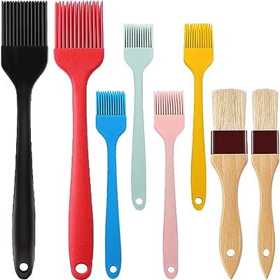 Oil and Butter Brush,Silicone Basting Brush with Wooden Hand,Pastry Brush  for Cooking Black