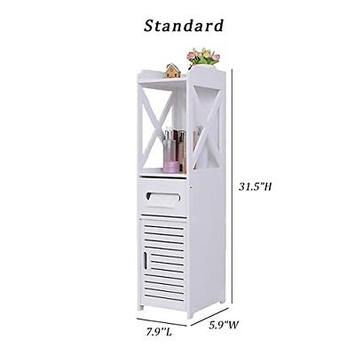 RUILOGOD Small Bathroom Storage Cabinet with Doors and Shelves