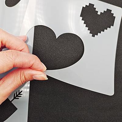 9 Pieces Valentine's Day Heart Stencils Reusable Love Heart