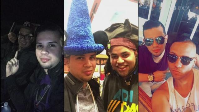 Collage de fotos de Joaquín Rojas con tres de los amigos que perdió en Pulse la noche del 12 de junio de 2016.