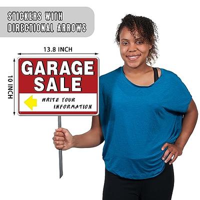 5Pcs Garage Sale Sign Kits, 14 x 10 Double-Sided Garage Sale Sign,Garage  Sale Pricing Stickers,Directional Arrows & Fluorescent Neon Stickers, Yard  Garage Sale Supplies,WEATHER-PROOF - Yahoo Shopping