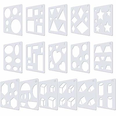 24 Pieces Stencils for Kids 8 Inches Drawing Stencils Chalk Stencils Large  Washable Geometric and Garden Themed Primary Shape Template 