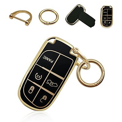 for Jeep Key Fob Cover Keycover Soft TPU Keys Shells Keychain Full Covers  Protector Case Cute White Compatible with Jeep Grand Cherokee Compass