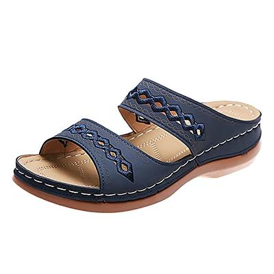 Orthopedic Sandals for Womens, Clearance Sale Women's Summer Slippers with  Arch Support Anti-Slip Breathable Sandal Vintage Flip Flop Wedge Platform  Sandals Clip Toe Flip Flops US Size - Walmart.com