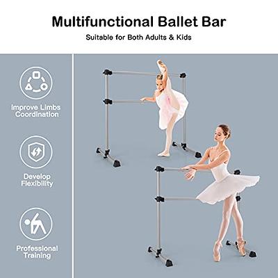 Goplus Portable Ballet Barre 4ft Freestanding Adjustable Double