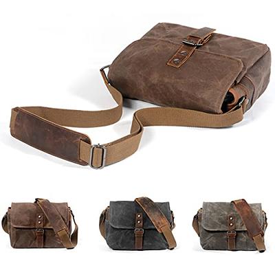 Waxed Canvas Messenger Bag - Vintage Shoulder Bag